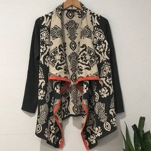 THML Western Black & Tan Cardigan Sz S
